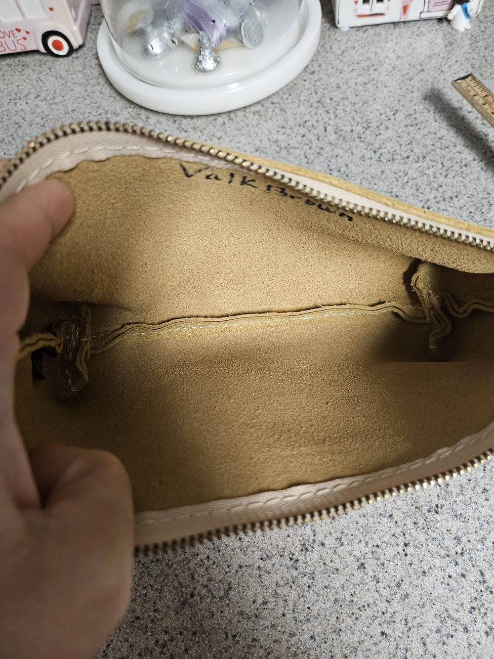Portland Leather Tan Leather Cosmetic Pouch - Picture 3 of 9